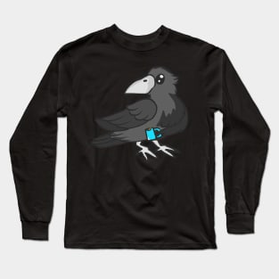 Raven bird crow jackdaw jay hooded crow cute Long Sleeve T-Shirt